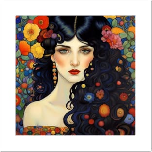 Art Nouveau Beauty gorgeous Bohemian woman Posters and Art